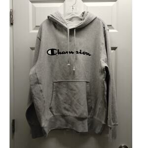 Champion NWT Men Size Large Light Gray Heather Iconic Pullover Hoodie Sweatshirt